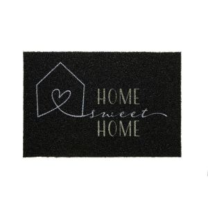 Capacho de Vinil Tapete Home Sweet Home 40X60cm Preto Kapazi