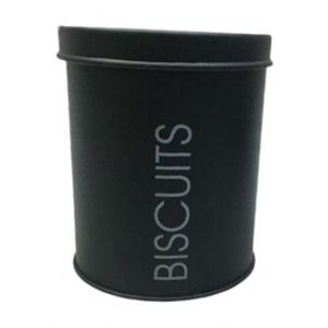 Pote de Biscoitos Slim Metal Preto Casa&Ideia