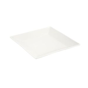 Prato de Porcelana para Lanche Square 19cm Branco Casa&Ideia