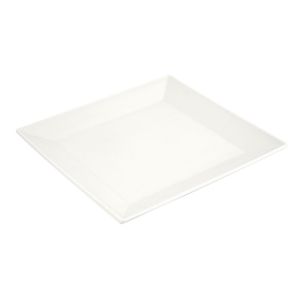 Prato de Porcelana Raso Square 27cm Branco Casa&Ideia