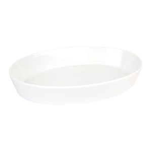 Refratário Oval de Porcelana 39cm Branco Casa&Ideia