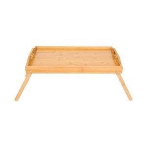 Bandeja com Pés Dobráveis Retangular Bambu 50x30cm Casa&Ideia