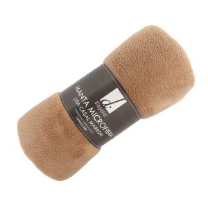 Manta Microfibra Lisa Casal 1,80x2,20m Marrom Diagonal