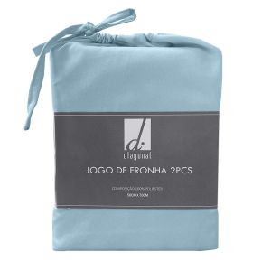 Jogo de Fronha 2 Peças 0,50x0,70m Azul Diagonal