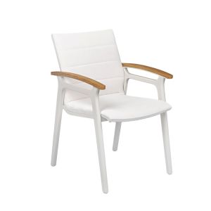 Cadeira Viena Textilene com Braço Cinza Alumínio Fascino