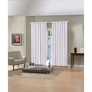 Cortina Pratika de Poliéster 2,60x1,70m Branco Bella Janela