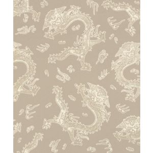 Papel de Parede Dragões 0,53x10m Marrom Diagonal