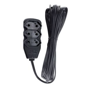 Extensão 5m 3 Tomadas Slim Bipolar Force Line