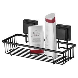Porta Shampoo Com Ventosas Preto Fosco Future