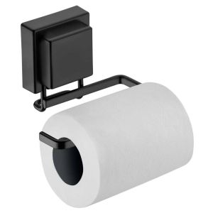 Porta Papel Higienico Com Ventosas Preto Fosco Future