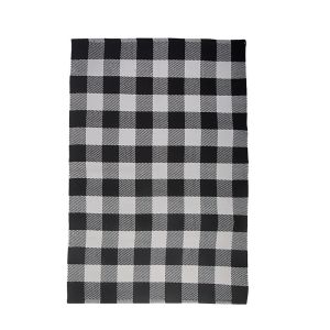 Tapete com Bainha de Algodão 120x180cm Furl Black Natural Diagonal