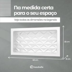 Nicho Tradicional Branco Gelo em ABS 3D 63x35 Kasabelle