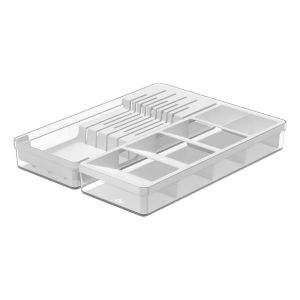 Organizador de Gaveta Clear Acrílico 37,5x30x5,6cm Branco Martiplast