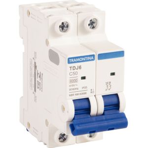 Disjuntor 50A TDJ6 Bipolar 6KA Branco Tramontina