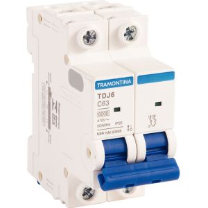 Disjuntor 63A TDJ6 Bipolar 6KA Branco Tramontina