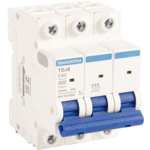 Disjuntor 40A TDJ6 Tripolar 6KA Branco Tramontina