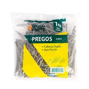 Prego 2 Cabeças Polido 1kg 17x27 Brico Forte