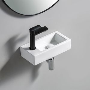 Cuba para Banheiro de Apoio Louça Retangular Suspensa Eco Branco 9x18x37 Addra