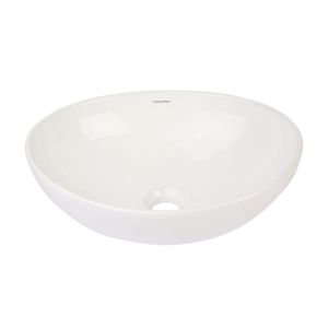 Cuba para Banheiro de Apoio Louça Oval Branca 40,5x33cm Artistic Addra