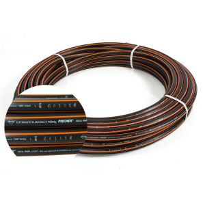 Mangueira e Eletroduto Plano 3/4"X3MM DN25 Médio Preto/Laranja 100M Fischer