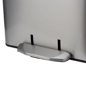 Lixeira com Pedal Terrazo 12 Litros Cinza Escovado 22,1x38,5cm Casa&Ideia