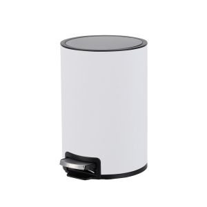Lixeira Agatha com Pedal 8L 25x30cm Branco Fosco Casa&Ideia