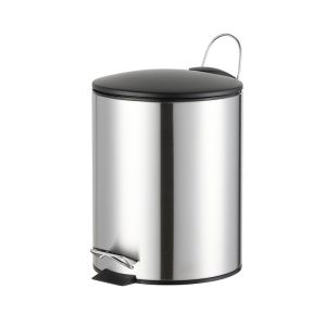 Lixeira com Pedal 30 Litros Nero Preto Inox Escovado 35x65cm Casa&Ideia