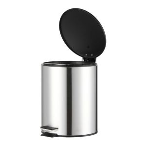 Lixeira Nero com Pedal Inox Escovado 5L 25x27,5cm Preto Casa&Ideia