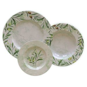 Jogo de Pratos Porcelana Estampado 12 Peças Oliva Tramontina