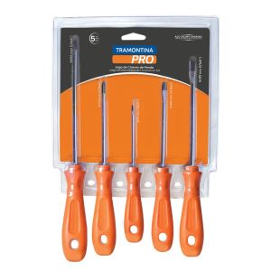 Jogo de Chave de Fenda 5pcs Laranja Escuro Tramontina
