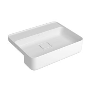 Cuba para Banheiro de Semi-encaixada Louça 50cm Slim Branco Retangular Deca