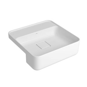 Cuba Semi-encaixada Louça com Mesa 40cm Slim Branco Quadrada Deca