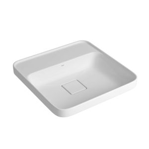 Cuba para Banheiro de Sobrepor Louça com Mesa Slim Branco Quadrada 40cm Deca