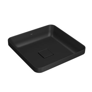 Cuba para Banheiro de Sobrepor Louça Slim Ebano Fosco Quadrada 40cm Deca