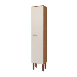 Paneleiro Slim Freijo/off White 2,05m 1 Porta MGM Gabinetes