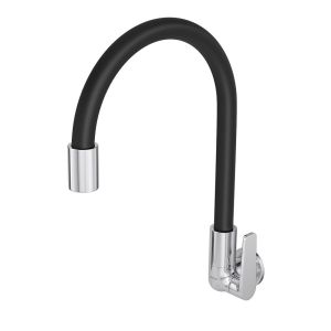 Torneira para Cozinha de Parede Bica Média 1/2" Decamotion Preto Cromado Deca