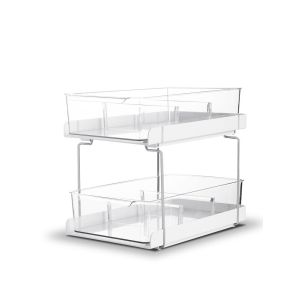 Organizador Bogarim Transparente Duplo Para Geladeira 36,3x21,4cm 19,7l Casa&Ideia