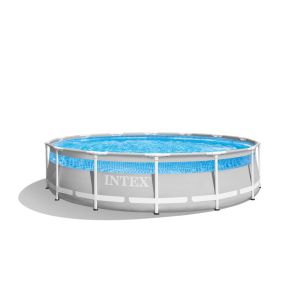 Piscina Armação Metal 12.706l Com Acessórios Cinza Intex