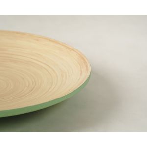 Sousplat de Bambu Metake Verde Fosco Redondo 33cm Casa&ideia