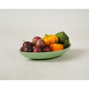 Bandeja Bambu Metake Verde Fosco Oval 25x39x6 Casa&ideia