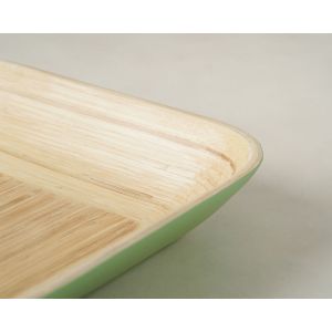 Bandeja Bambu Metake Verde Fosco Quadrada 30x30x5,5 Casa&ideia