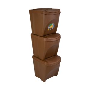 Kit 3 Lixeiras Com Tampa 25l Andel Natural Casa&ideia