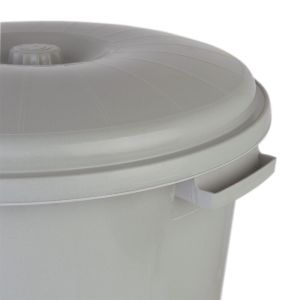 Lixeira Com Tampa Plástico Cinza Smoke 50l Casa&Ideia