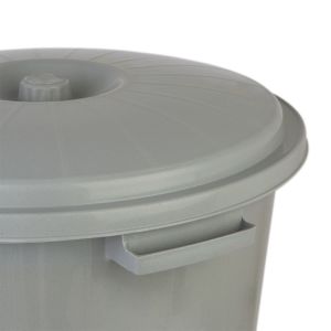 Lixeira Com Tampa Plástico Cinza Smoke 35l Casa&Ideia