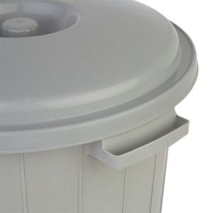 Lixeira Com Tampa Plástico Cinza Smoke 25l Casa&Ideia