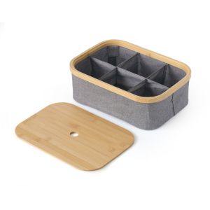 Cesto Dobrável Com 6 Divisórias 8l Ecobio Cinza Com Tampa Casa&ideia