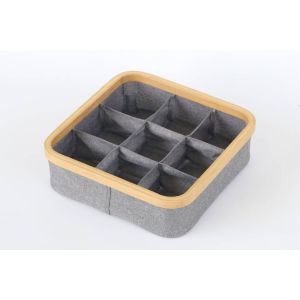 Organizador Closet Dobravel 30x30x9 6,7l Cinza 9 Divisoes Casa&ideia