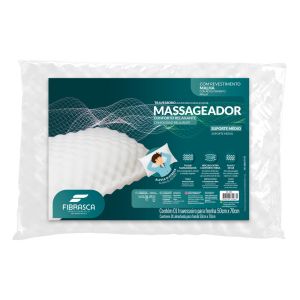 Travesseiro Massageador Suporte Médio 15x42cm Branco Fibrasca