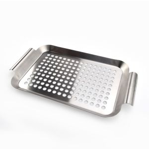 Grelha para Churrasco 33x18,5x2cm Aço Fosco Inox Fascino