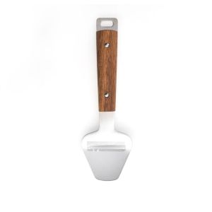 Fatiador Com Cabo de Madeira Acacia Fosco Inox Casa&ideia